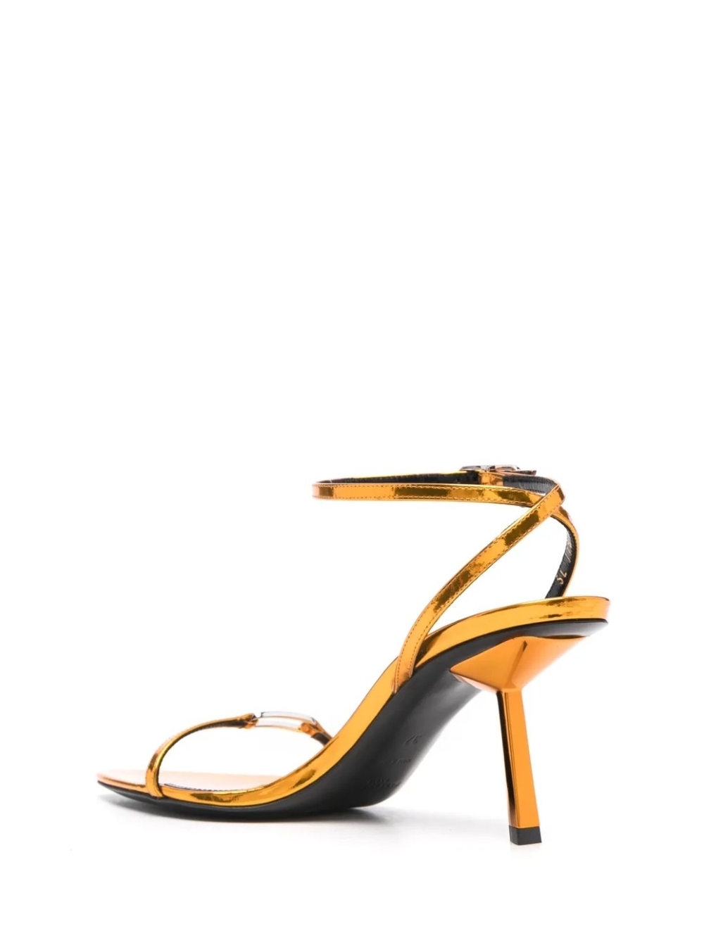 YSL Saint Laurent Metallic Gold Tangerine Kitty Sandal - Picture 3 of 13